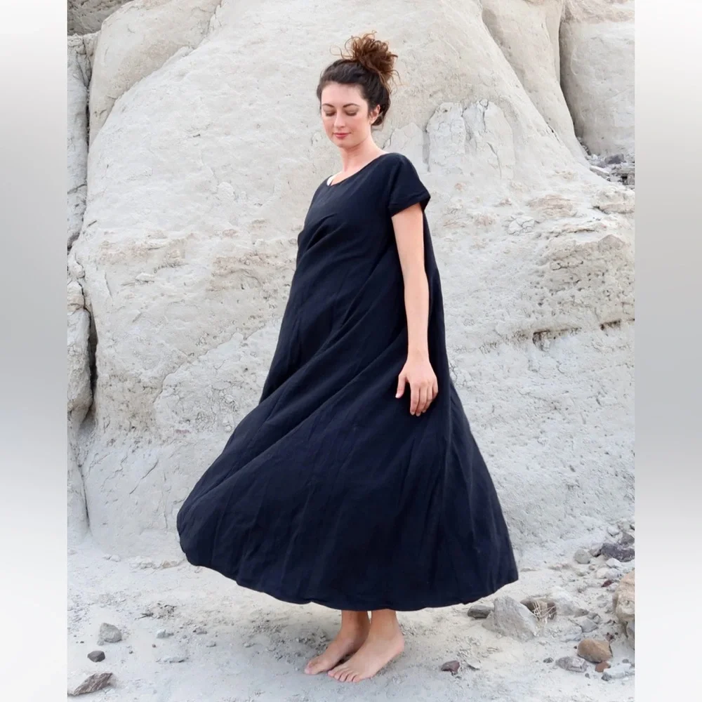 Gaia Conceptions Everyday Wanderer Silk Crepe long flowy maxi dress brand new - Picture 15 of 16